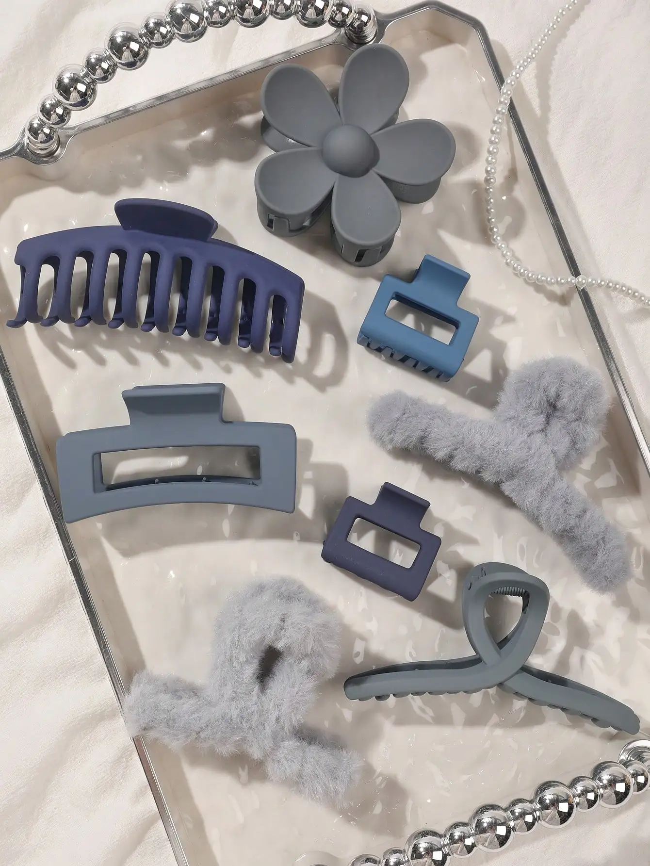 8 Stück Herbst-Winter-Rosa-Mode-Haarschmuck für Frauen, 4,9 Zoll große Haarklammern, matte Bananenklammer, starker Halt, Kieferklammer – Detail 9