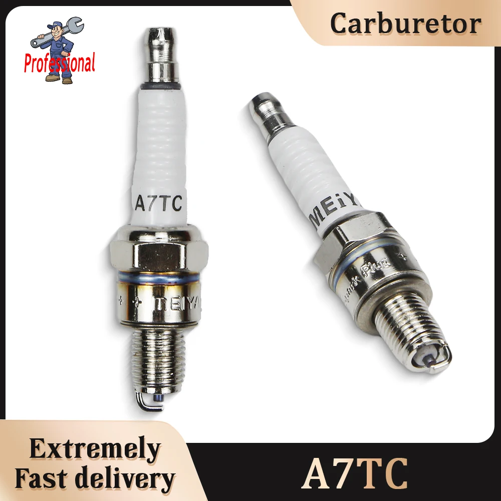 A7TC Motorcycle Scooter Spark Plug for GY6 50cc 70cc 90cc 110cc 125cc 150cc A7RTC Honda Yamaha Suzuki Moped Spark Plug Cap