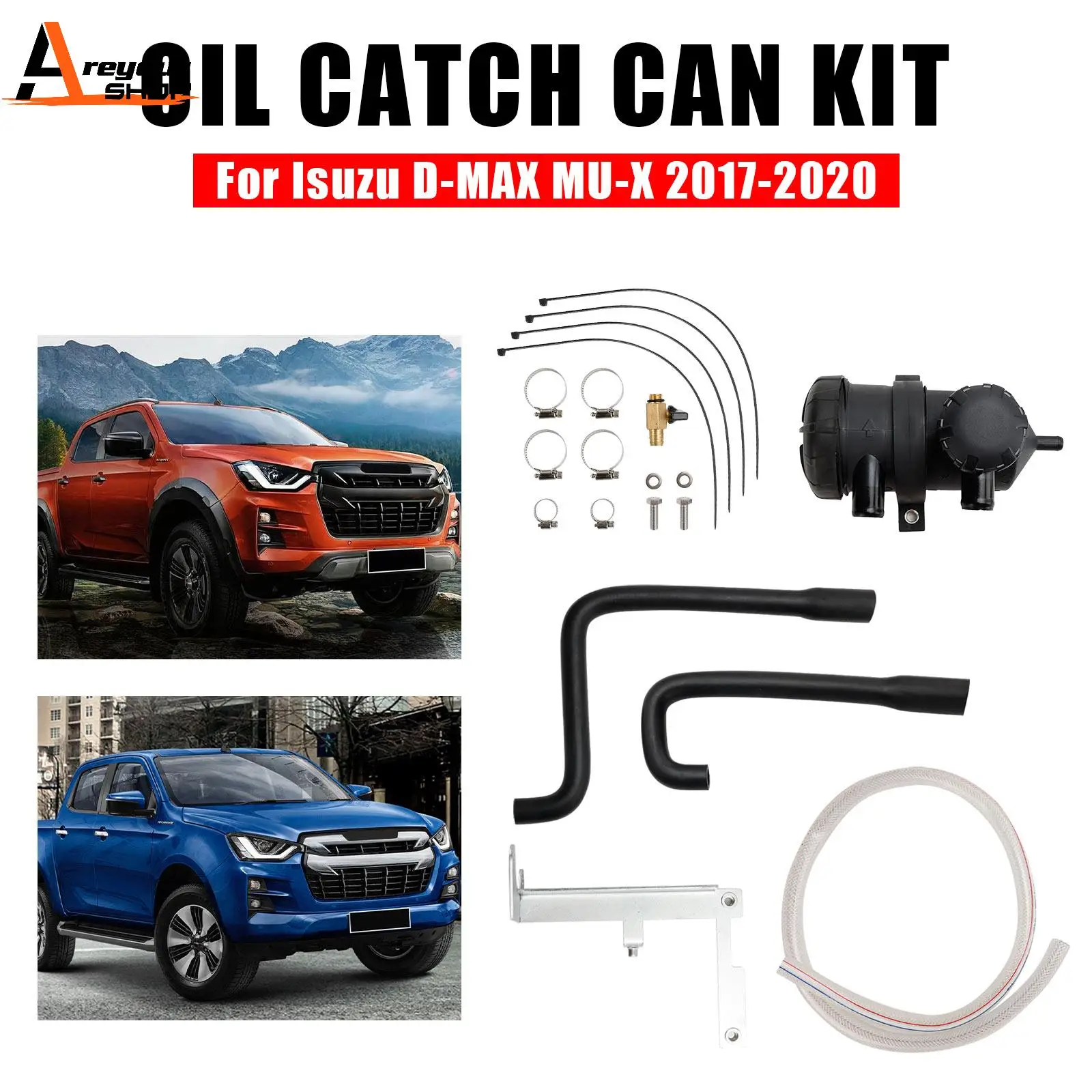 Areyourshop Oil Catch Can Kit OS-PROV-25 For Isuzu D-MAX MU-X 2017-2020 3.0L TD