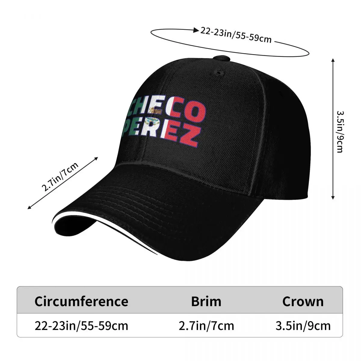 Checo Perez Mexican Flag F1 Baseball Cap Low Profile Unstructured Unisex for Men Women Outdoor Golf Running Hiking view 6