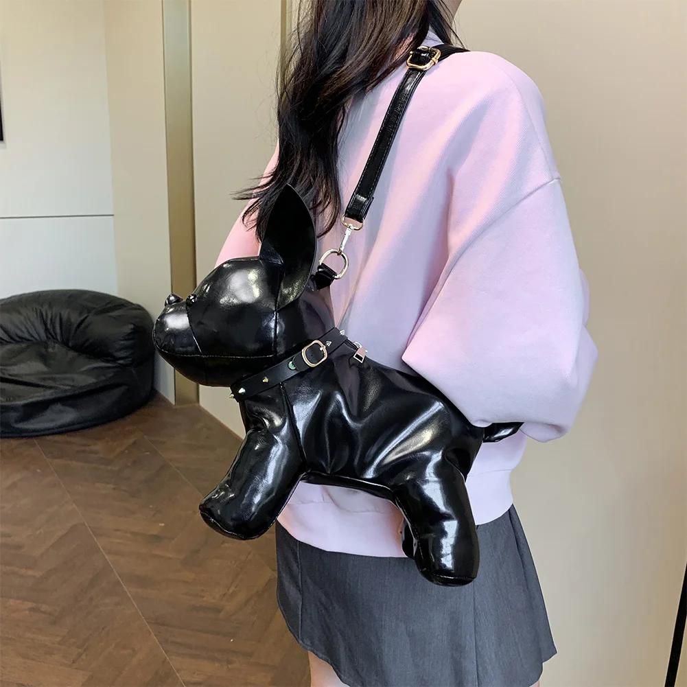 Shoulder Bag Purse for Women Handbag Bulldog Shaped Crossbody Bag PU Leather Wallet Tote with Zipper Handbag Satchel Purse