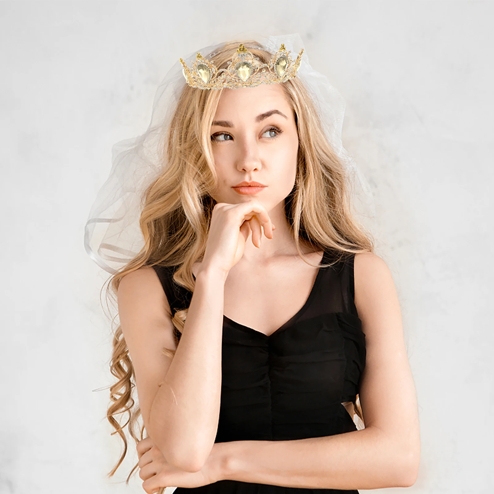 

1pc Vintage Crown Headdress Bride Wedding Tiara Elegant Bridal Headpiece Comfortable Durable Hair Decoration