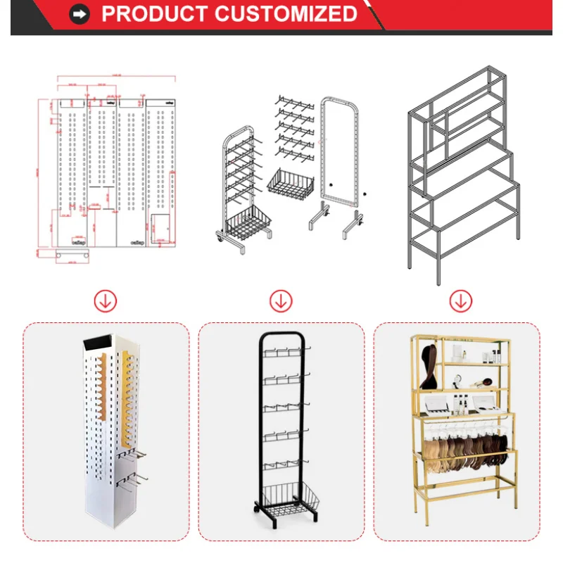 custom.OEM Customizable Modern Multi-Layer Shoe Display Rack Shop Furniture Metal Stand with Bag Storage Display Cabinet