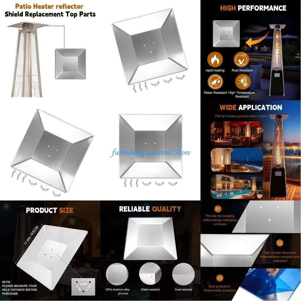 

Y5GD Reflector Square Aluminum Reflector Cover Including Three Pre Drilled Holes