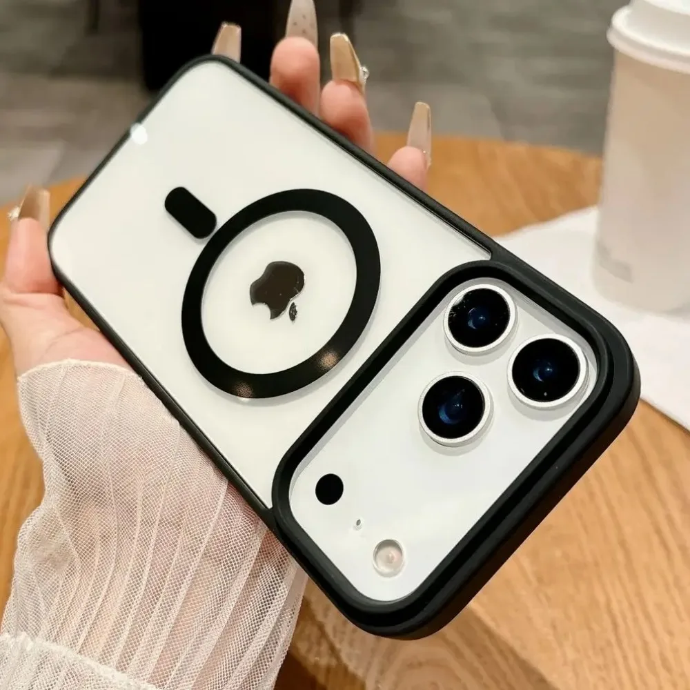 Роскошный прозрачный акриловый чехол-бампер для телефона IPhone 17 Air 16 E 15 14 13 12 Mini 11 Pro Max Plus с магнитной беспроводной зарядкой