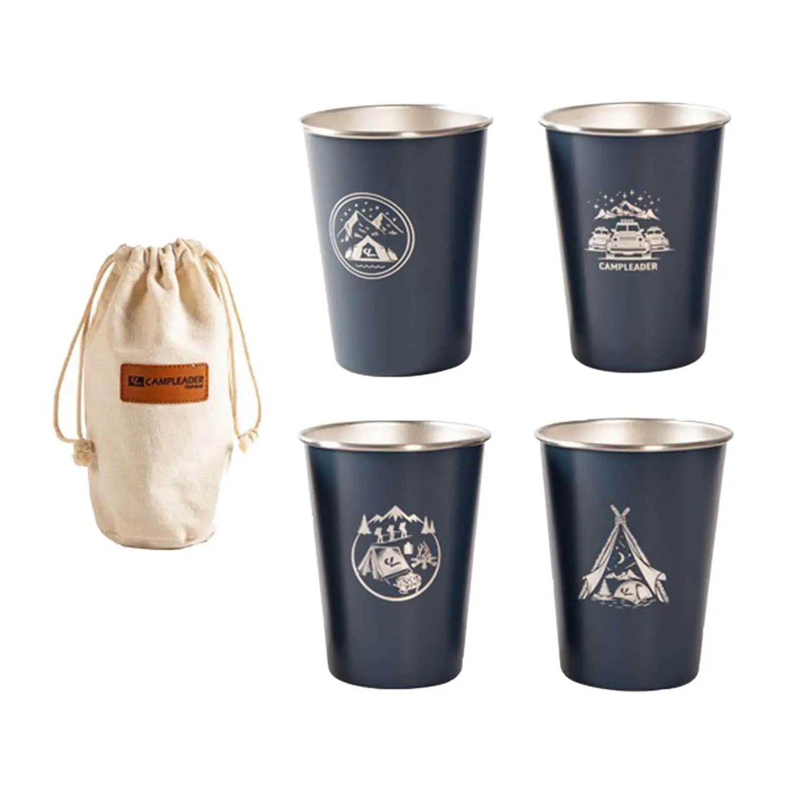 4 50ml Stainless Steel Cups Metal Cups Unbreakable Drinking Glasses Water Tumblers for Kids, Adults Indoor Use