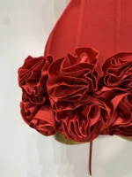 Women Sexy Strapless Backless Flower Embellished Mini Bandage Dress Bodycon Celebrity Party Cocktail Evening Party Club Dresses - Image 6