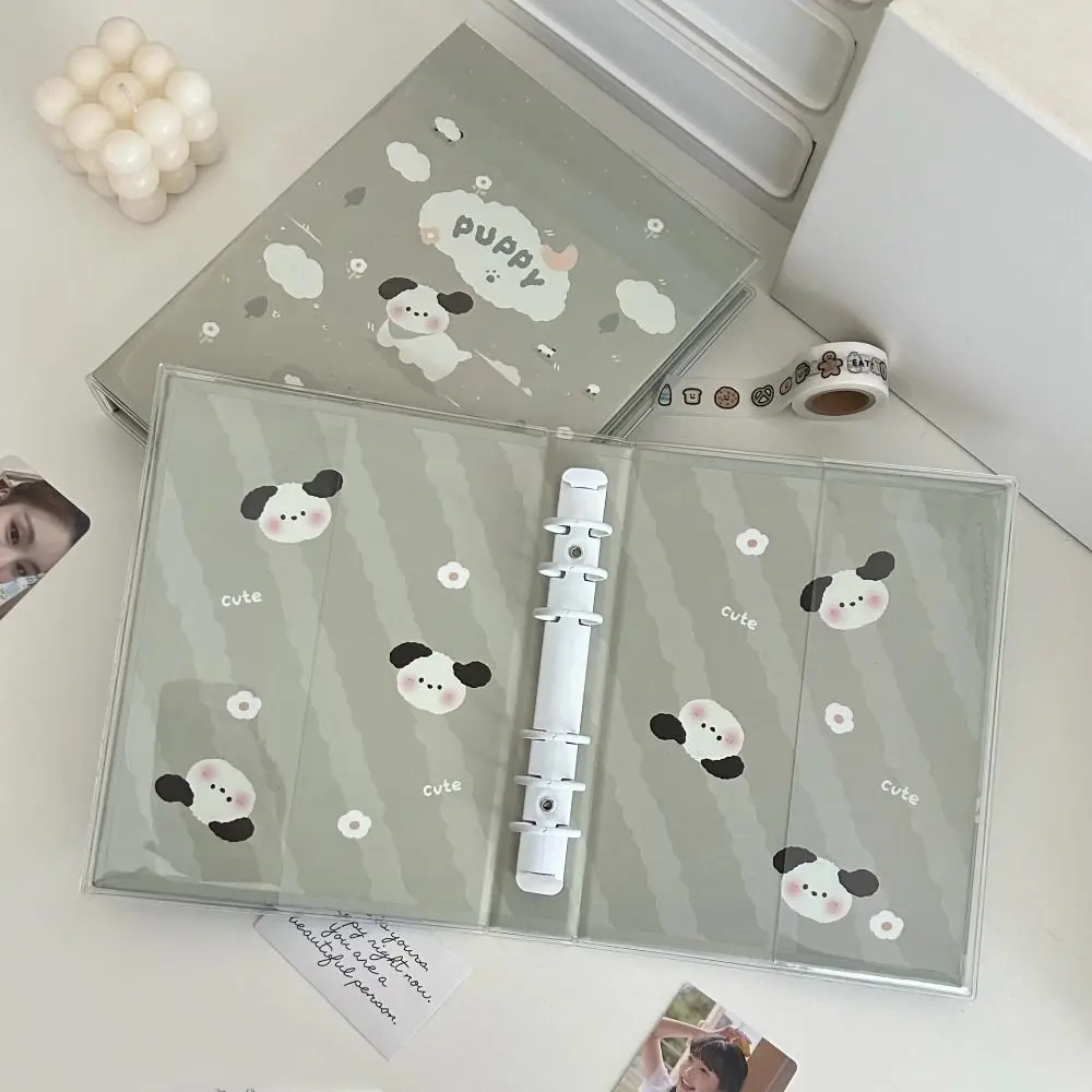 A6 INS 3/4/6 inch Small Card Storage Cartoon Puppy Photo Album Binder Photocard Collection Books Loose-leaf Photocard Holder