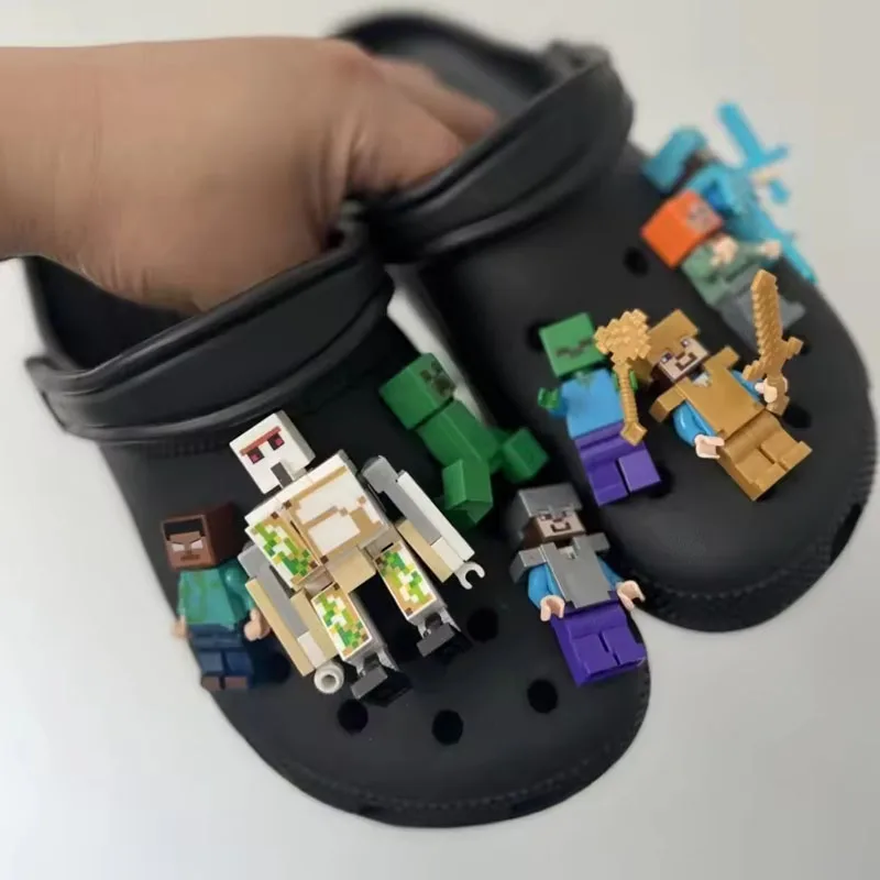 MINISO 2025 New Pixel Cartoon Game Shoe Accessories Charms Toy Blocks DIY Detachable Shoe Buckle for Festival Party Gift Favors image 2