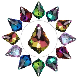 10Pcs 11x16mm Single Hole Charms Crystal Baroque Pendants Maple Leaf Shape Glass Beads for DIY Jewelry Making Necklace Earrings