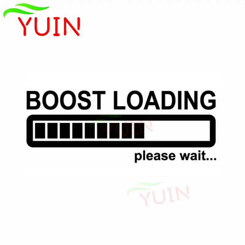 Creative Boost Loading Please Wait for Turbo Funny Car Sticker Fashion Style PVC Bumper Decoration Accessories Waterproof Decal