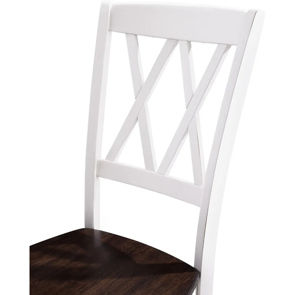 Plank Eetkamerstoelen (Set Van 2), Distressed White