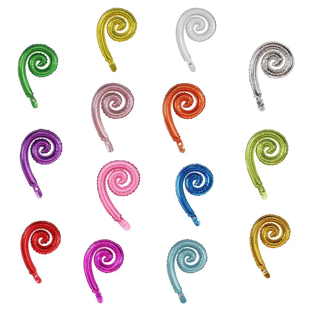 

14pcs Multicolor Spiral Foil Balloon Curled Balloon Decorations for Birthday, Carnival, Party Background and DIY Balloon Arch