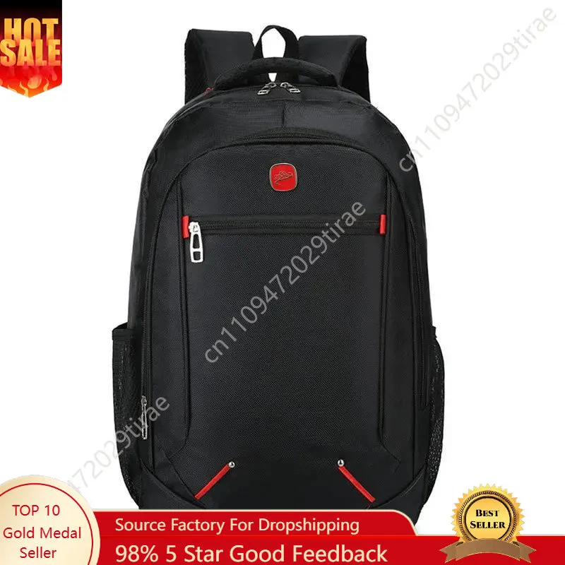 Large-capacity Student School Bag Casual Solid Color Backpack Material Oxford Men New Backpack Multi-functional  Simple Bag