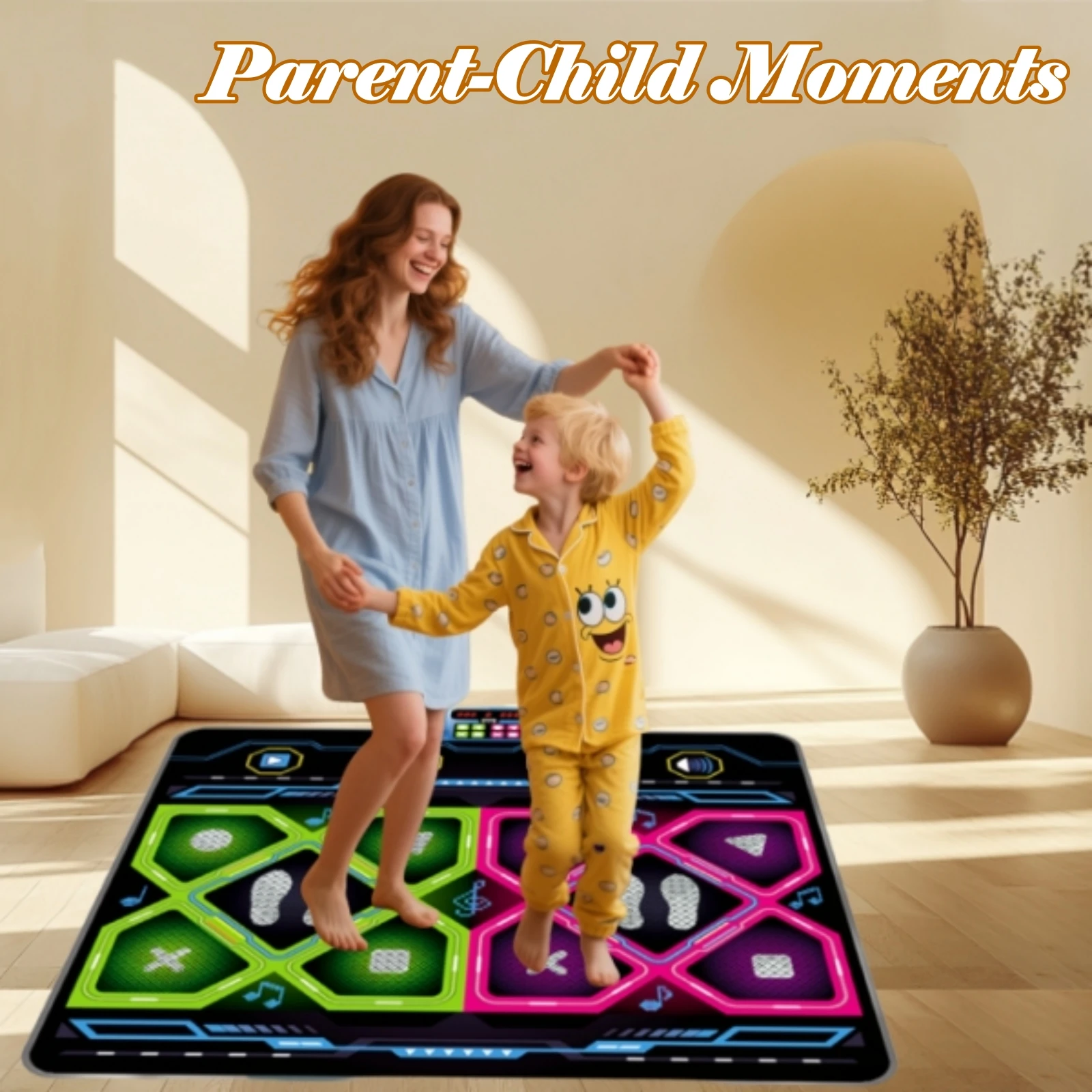 RUNJIAER 2-Player Kids Dance Mat Ages 3-12, Electronic Dance Pad for Girls & Boys, Perfect Family Dance Toy Gift for Birthday