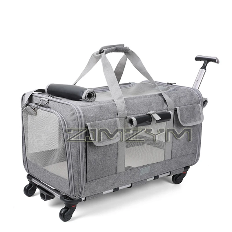 Large Portable Pet Trolley Case, Detachable Dog Trolley Case, Large Foldable Pet Bag Cat Travel Carrier Bag