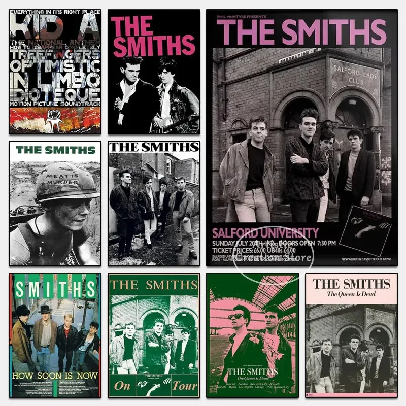 Póster de The Smiths Rock Band, cuadro sobre lienzo impreso para pared, álbum de música de cantante, imágenes artísticas de pared para dormitorio, decoración del hogar, regalo para seguidores
