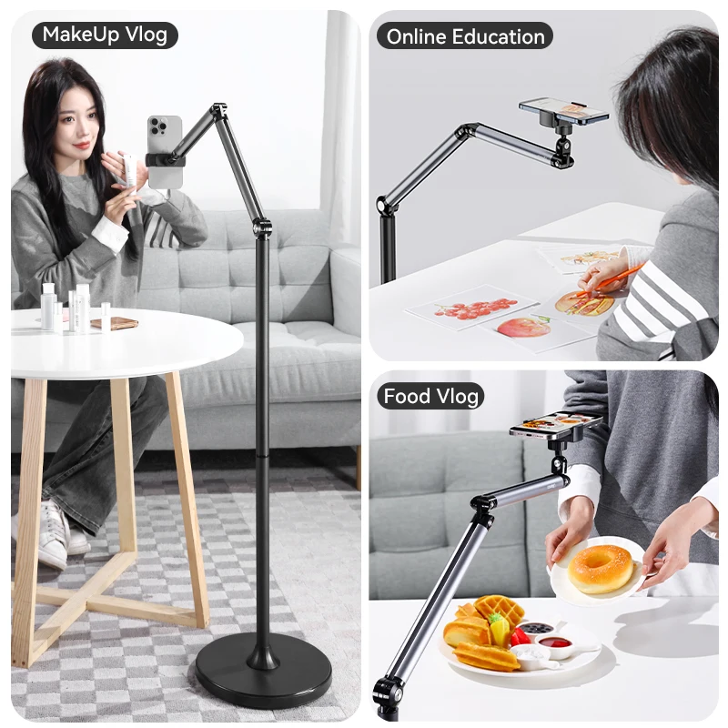 Ulanzi-TH07 Suporte profissional do assoalho do telefone móvel, ângulo ajustável, Live Broadcast Tripé, suporte para iPhone 15, 14 Selfie Holder