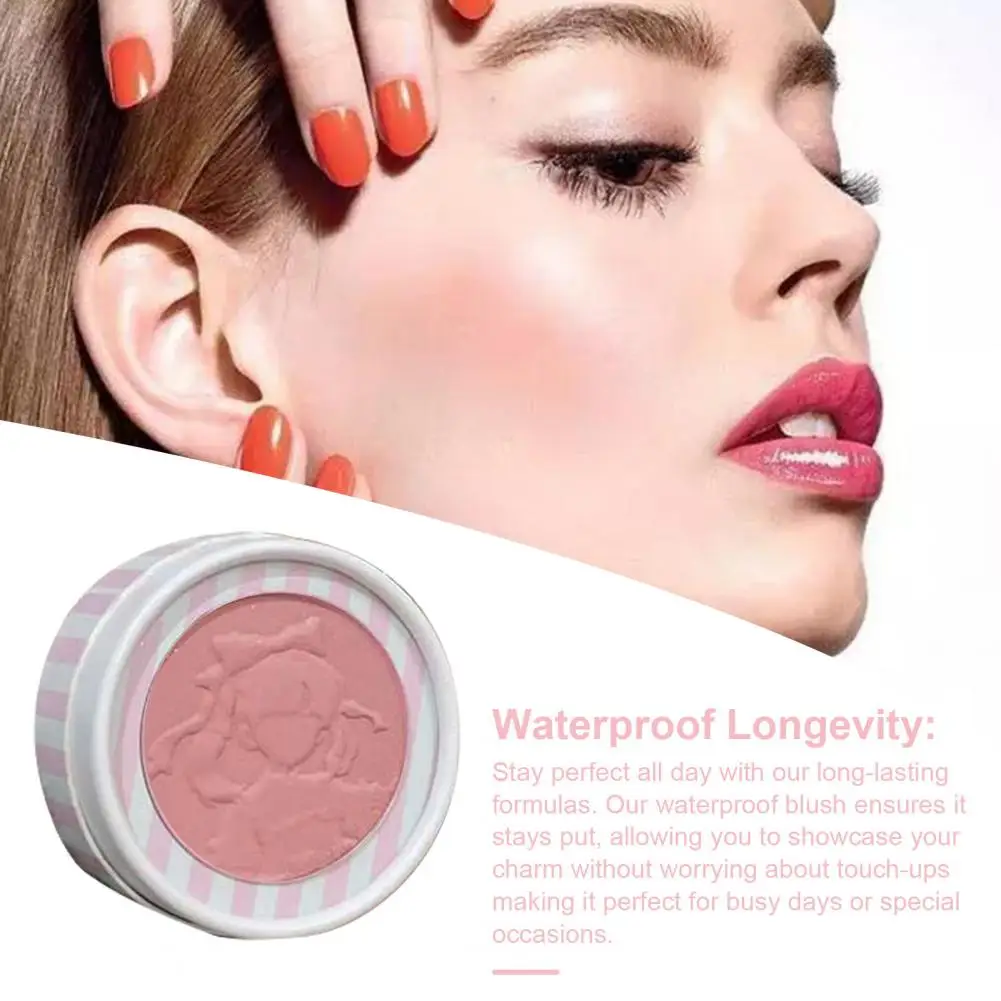 Paleta de blush em relevo alto pigmento para mulheres, pó pressionado menina, duradoura, maquiagem natural do rosto, tons foscos