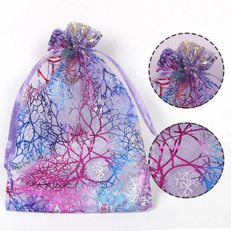 100PCS Sacchetti di organza 13x18CM Gioielli Maglia con coulisse Collana regalo Carte Borse per sacchetti di caramelle campione festa di nozze