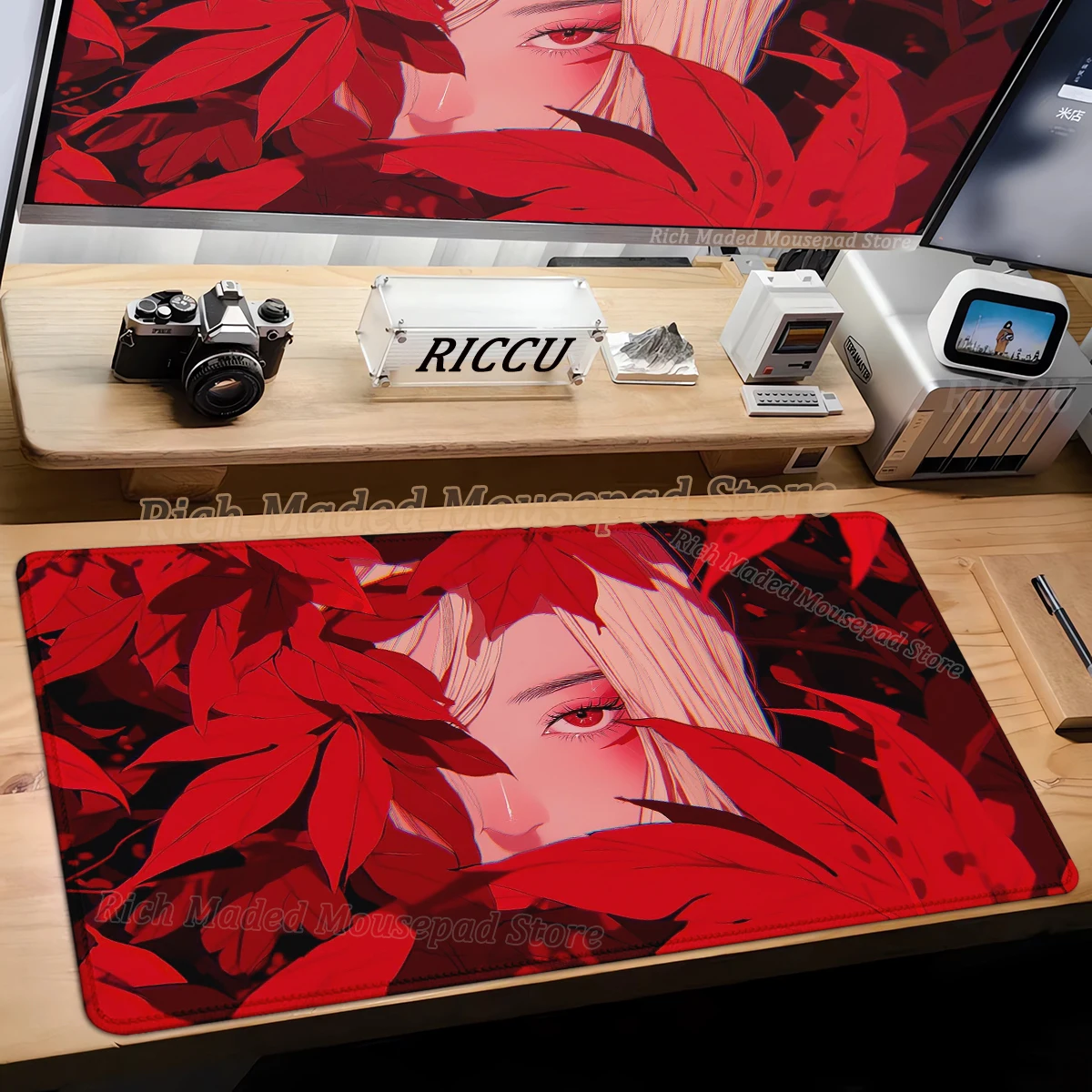 

Girls and Leaves Xxl Mouse Pad 900x400 Kawaii Anime Girl Deskmat Pc Gaming Accessories Computer Office Keyboard Mousepad Carpet
