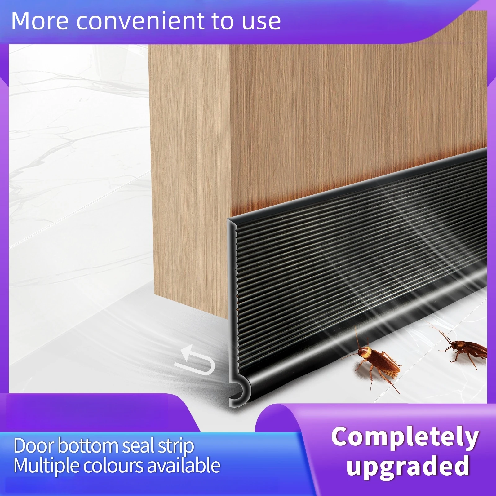 

1 рулон, 1 м x 28 мм/48 мм, самоклеящаяся износостойкая уплотнительная лента для нижней части двери, уплотнительная лента для двери, очень подходит для сохранения тепла