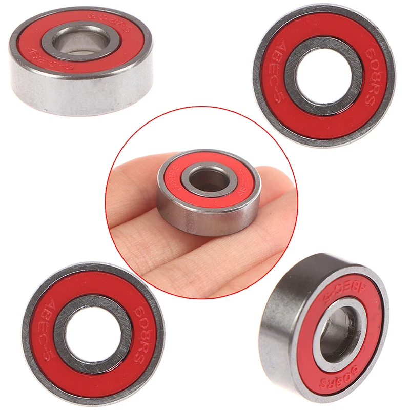 5Pcs Red ABEC-5 608 Skateboard Roller Sealed Ball Bearings 8x22x7mm