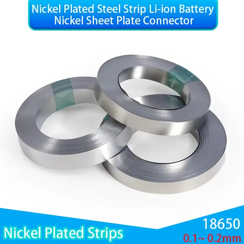 18650 Li-ion Battery Nickel Sheet Plate Nickel Plated Steel Belt Strip 0.1~ 0.2mm Belt Spot Welding Machine Battery Welder