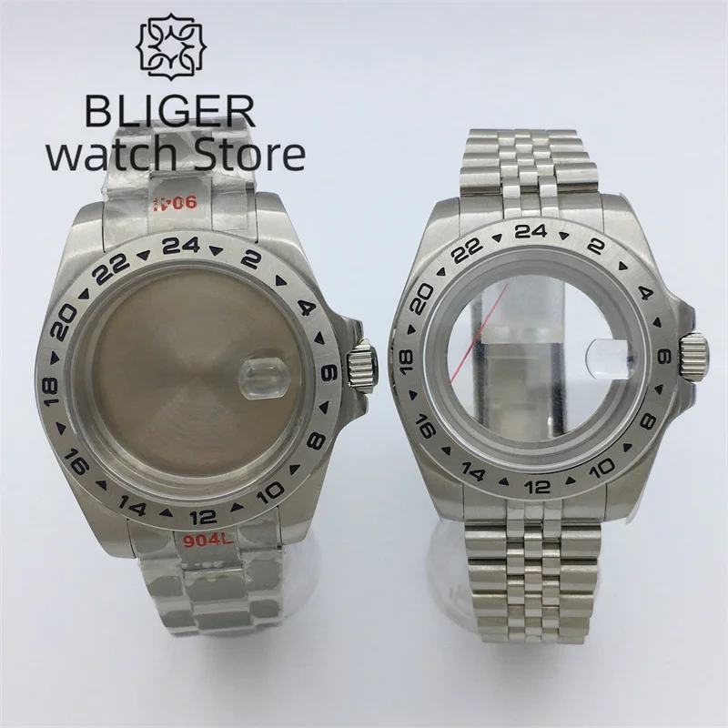 BLIGER 40mm /43mm Esplora 2 Cassa lunetta solida Vetro zaffiro adatto al movimento NH34 NH35 NH36 ETA2824 PT5000 Miyota DG2813 3804