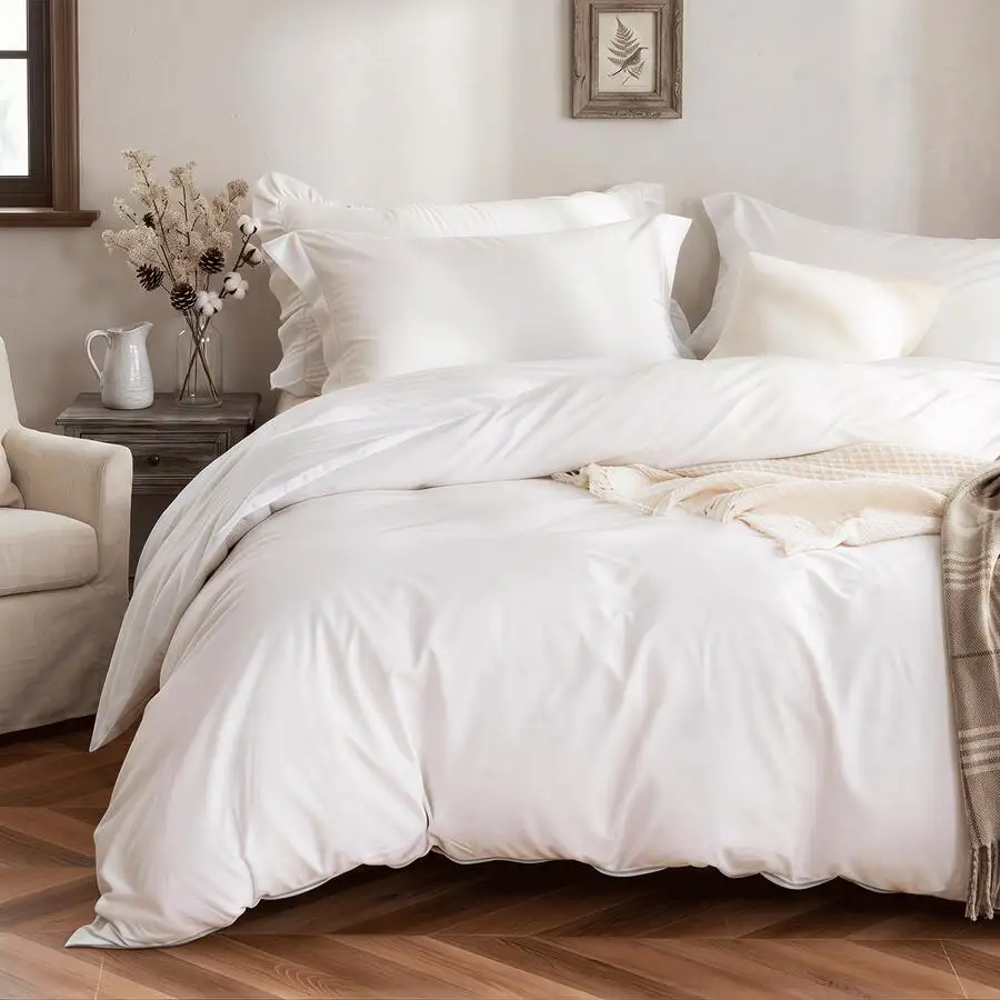 2/3 Piece Solid Color Ultra Soft Bedding Set, Includes 1Duvet Cover, 1/2 Pillowcases, Bedroom, Guest Room, Dorm, Perfect Fit For
