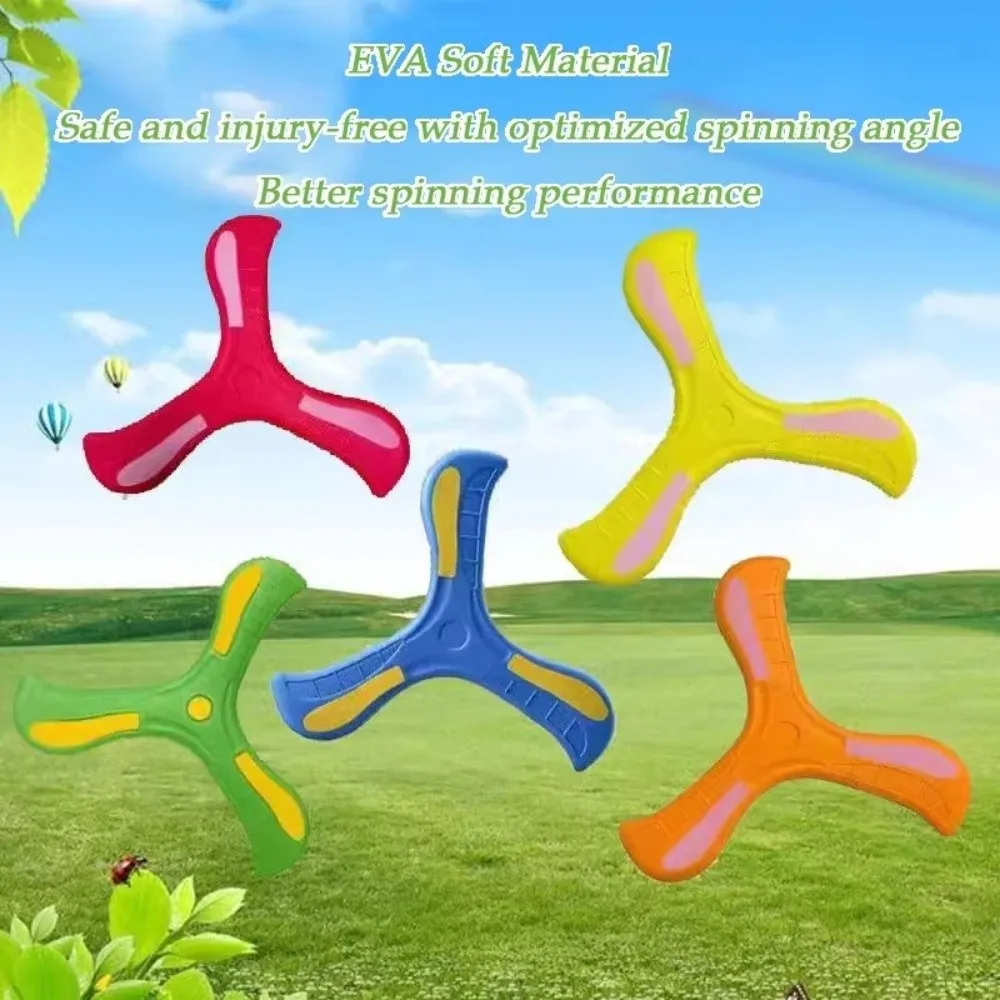 Soft EVA Luminous Boomerang Interactive 360 Degrees Returning Spinner Children Boomerang Spinner Three-Bladed Outdoor Sports