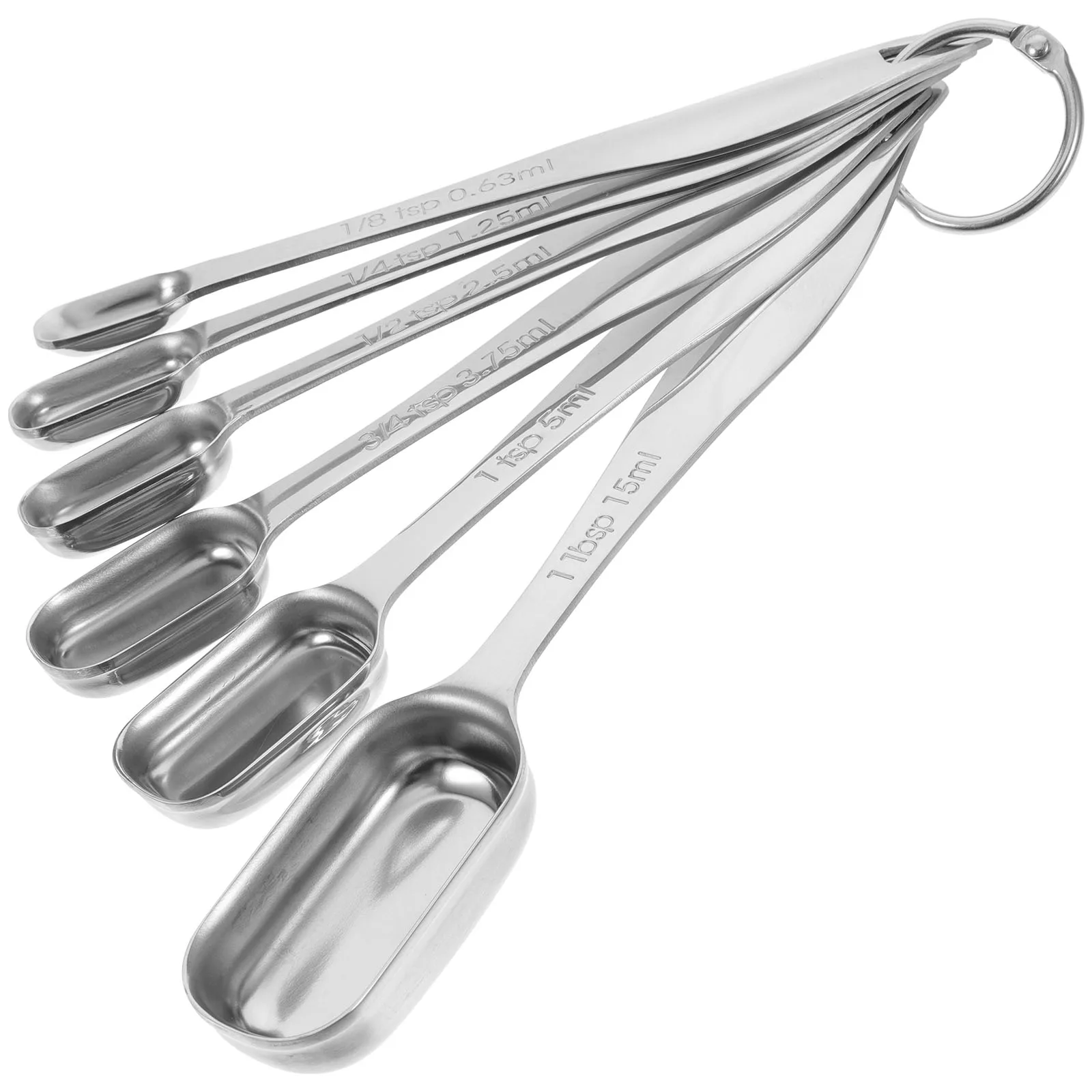 

Stackable Measuring Spoon Set Stainless Steel Kitchen Gadgets Spoon Measures Cooking Tools Dry Liquid Ingredients Measuring