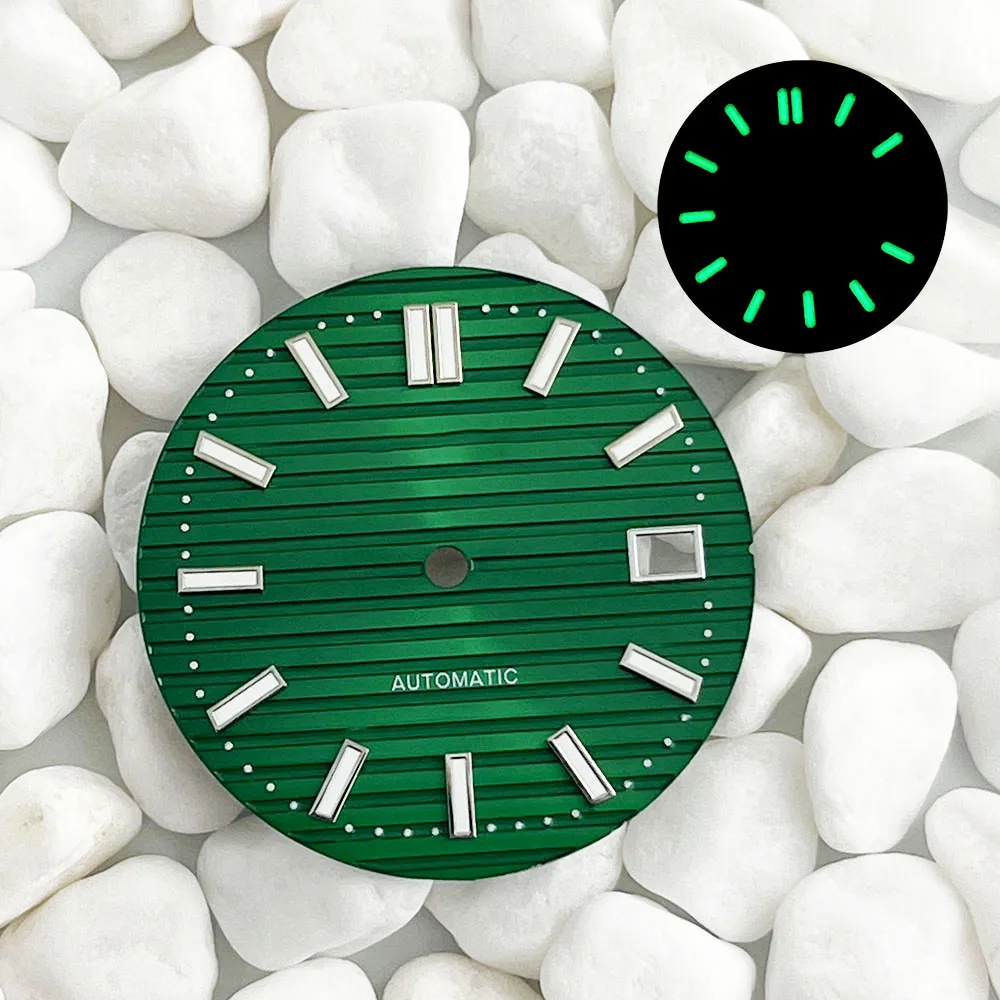 NH Dial 35 29.5mm dial Green luminous date calendar for NH automatic mechanical 36/35 movement NH dial accessories