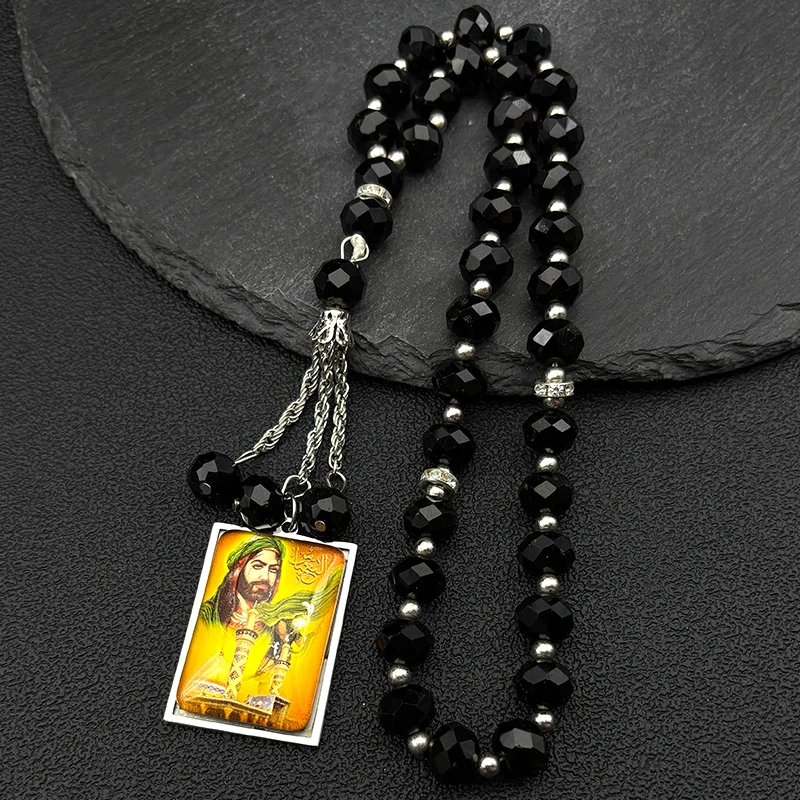 الإسلام النبي محمد مسلم الزجاج وسام الفولاذ المقاوم للصدأ سيارة قلادة للنساء الرجال الذهب اللون العربية تميمة سلسلة مجوهرات هدية #1