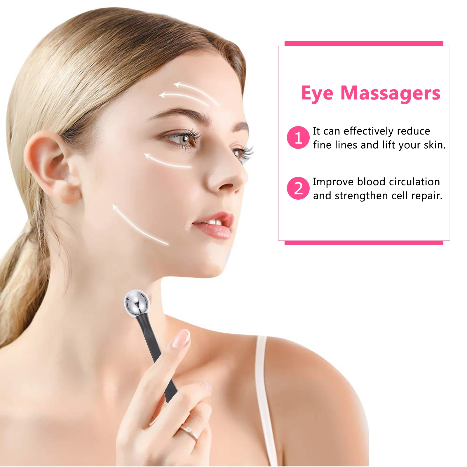 

4pcs Massaging Rods Zinc Alloy Resin Cream Sticks Portable Cream Applicators Eye Puffiness Manual Eye Massagers Face Skin Care