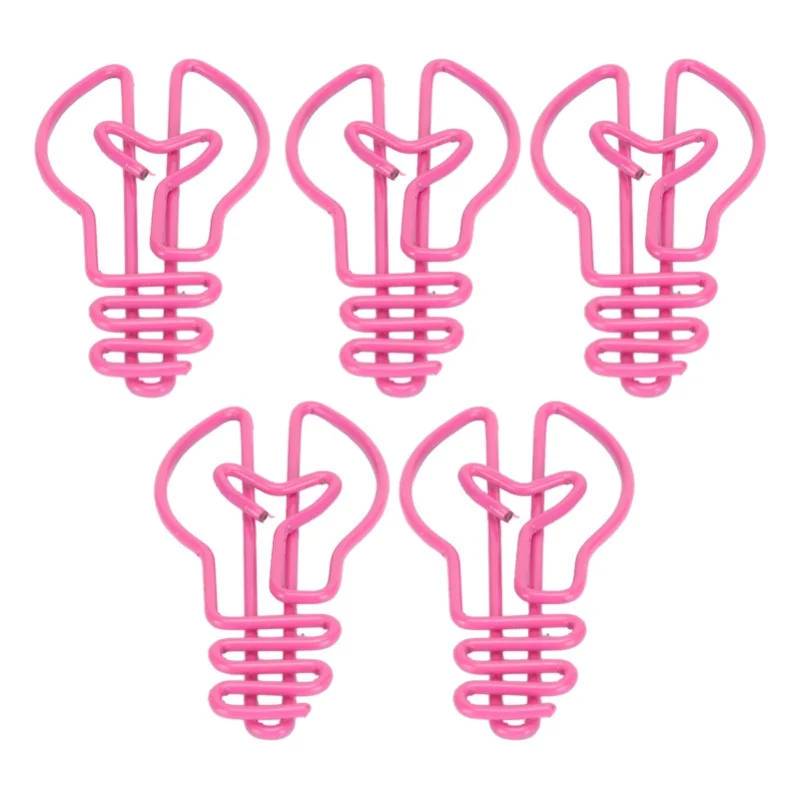 100pcs Bulb Shape Paper Clips Increased Slip Resistance Rust Prevention Plating Process Metallic Paper Clips For Office Yellow