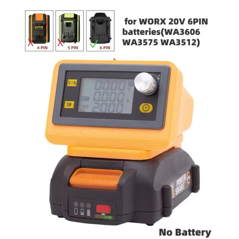 

Преобразователь для Worx 6PIN 20 В, регулятор напряжения для понижения батареи с ЧПУ, регулируемый понижающе-повышающий постоянный ток (только инструменты)