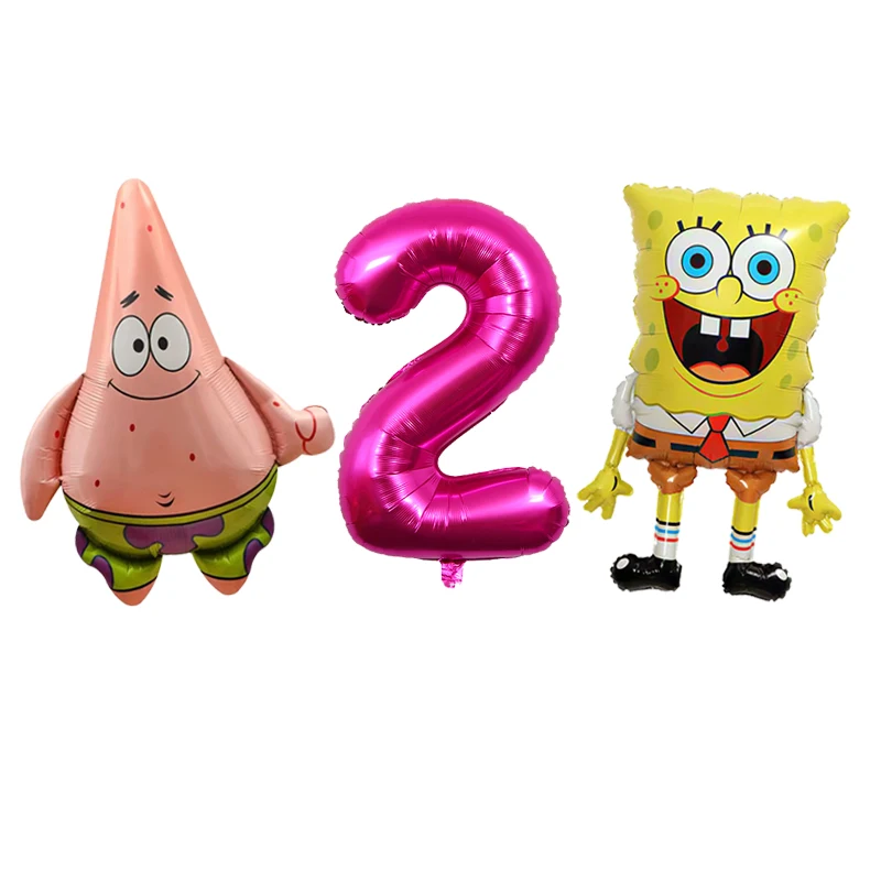SpongeBob Schwammkopf Charakter-Luftballons Niedliche Cartoon-Partyballons für Jungen Mädchen Geburtstagsfeier-Dekorationen – Detail 11
