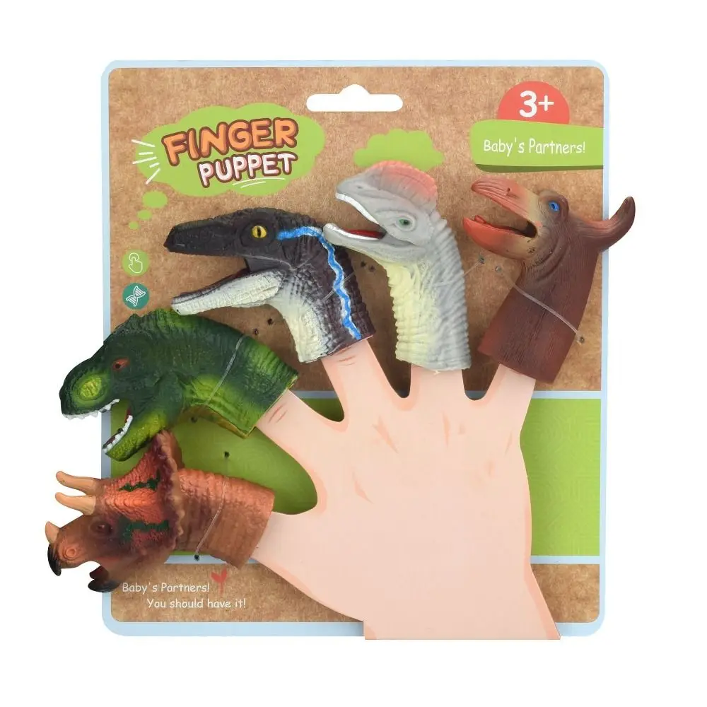 Colorful Mini Animal Hand Puppet Safety Montessori Doll Finger Puppet Toy Set Narrating Family Dinosaur Finger Puppet Children