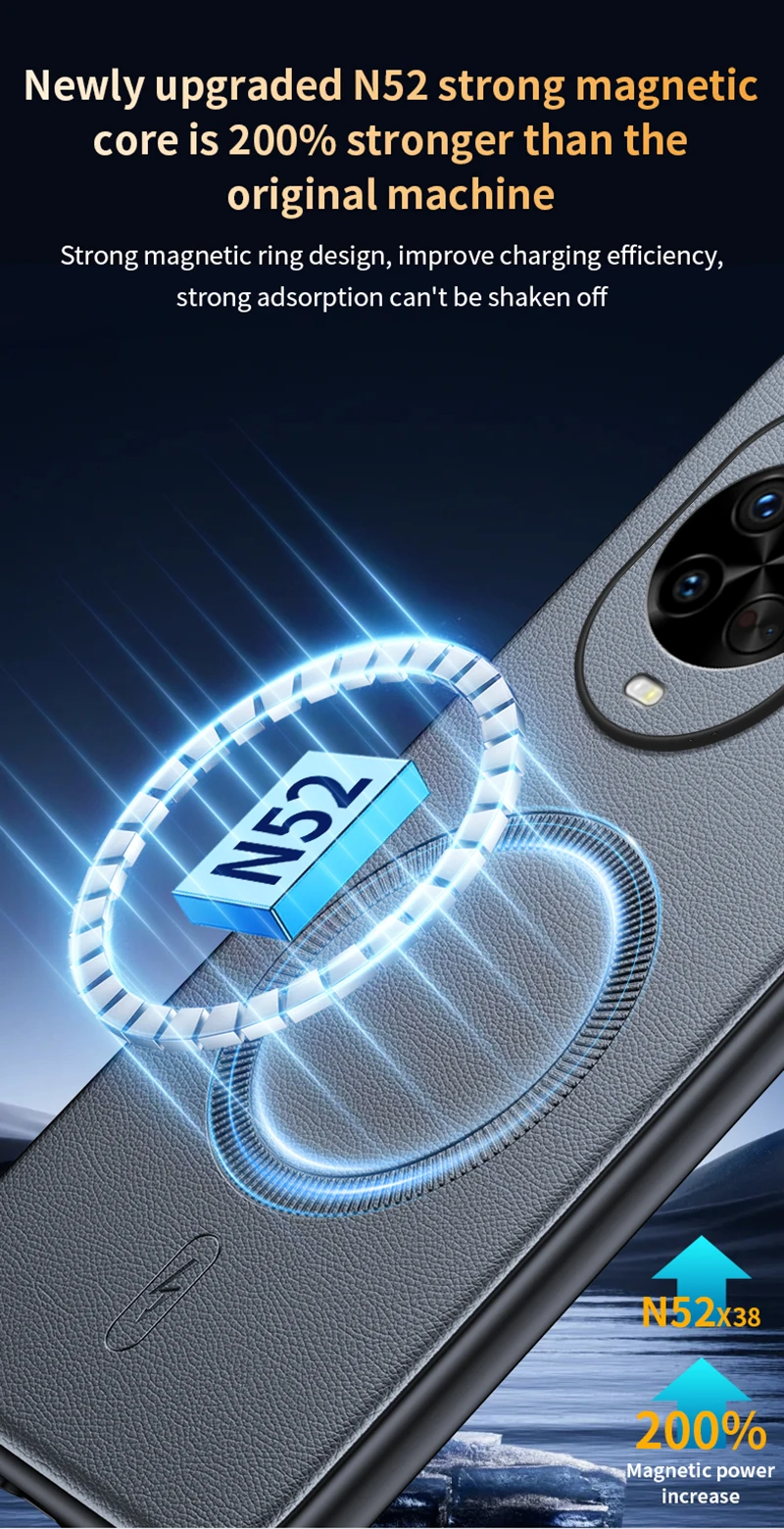 Für Huawei Nova 14 Pro: Magnetische Schutzhülle aus Leder für Huawei Nova 14 Pro, hochwertige, rutschfeste PC+TPU-Hülle mit Anti-Fingerabdruck-Beschichtung. – Detail 9