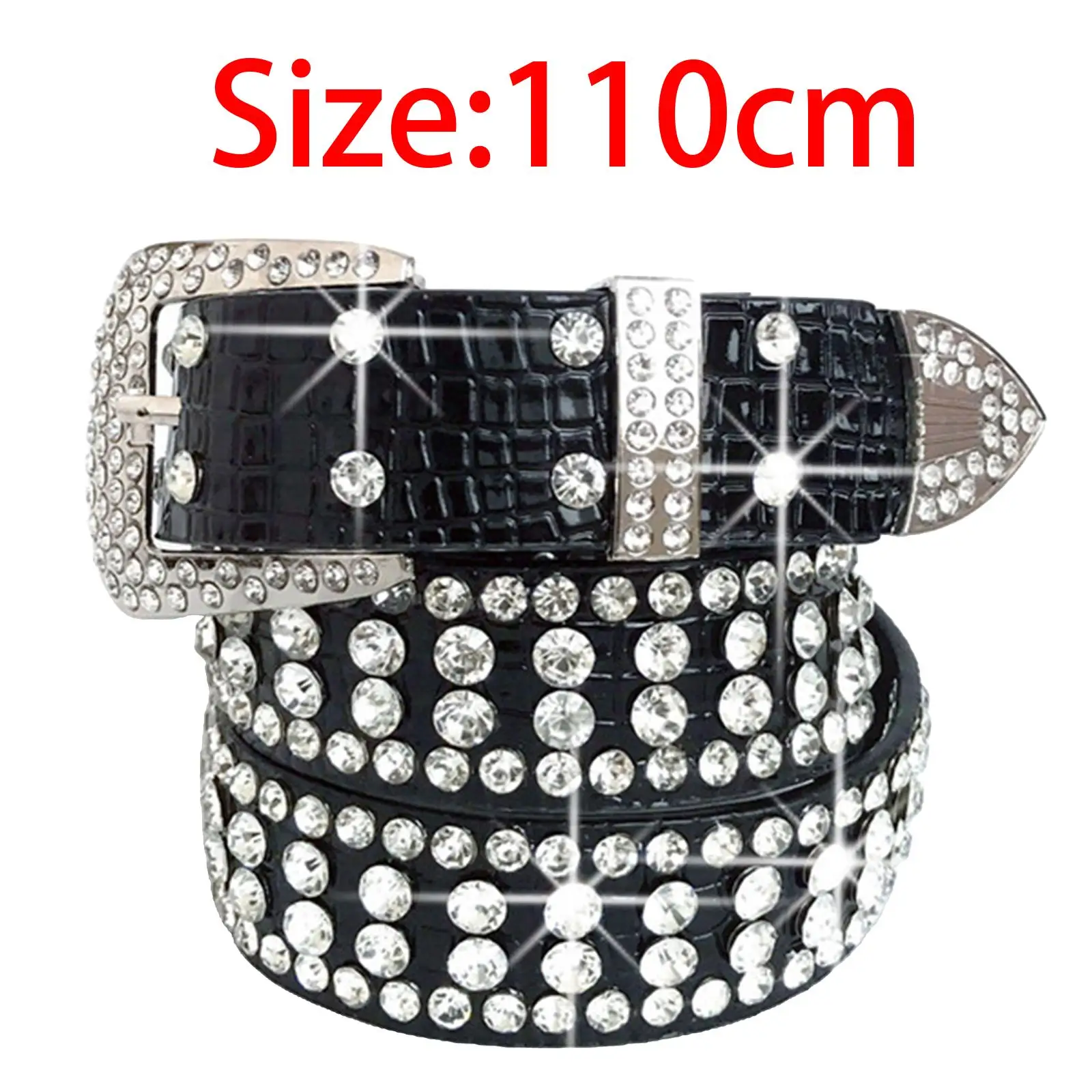 Cinturón de cintura ostentoso para mujer, cinturilla de diamantes de imitación de cristal, cinturón occidental de PU para accesorios, sacos de ropa vaquera