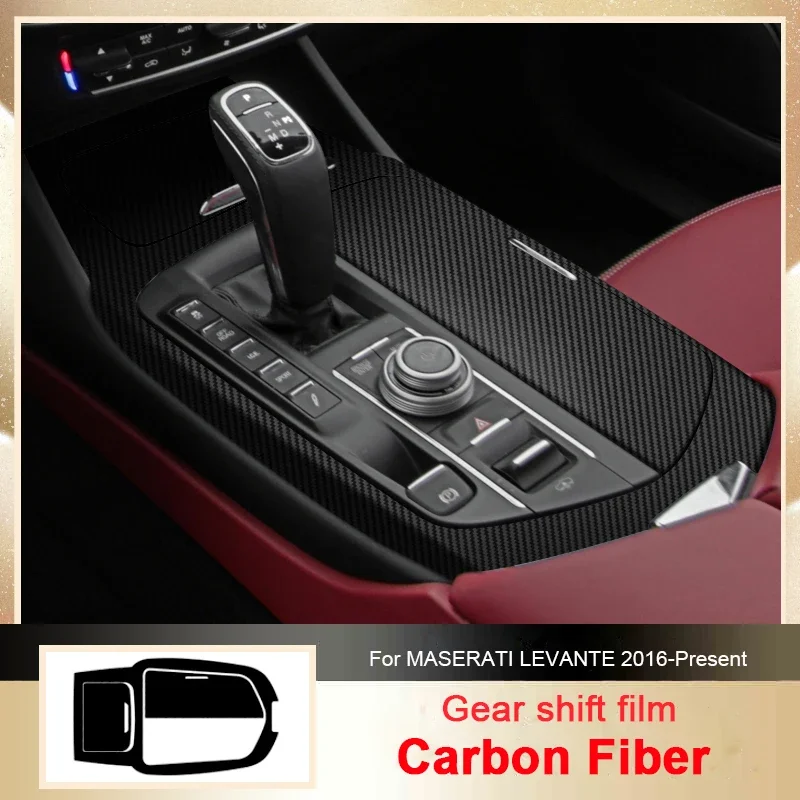 For MASERATI LEVANTE 2016-Present LHD Car Carbon Interior Sticker Window Lifting Panel Decal Gear Door Protective Film Accessory