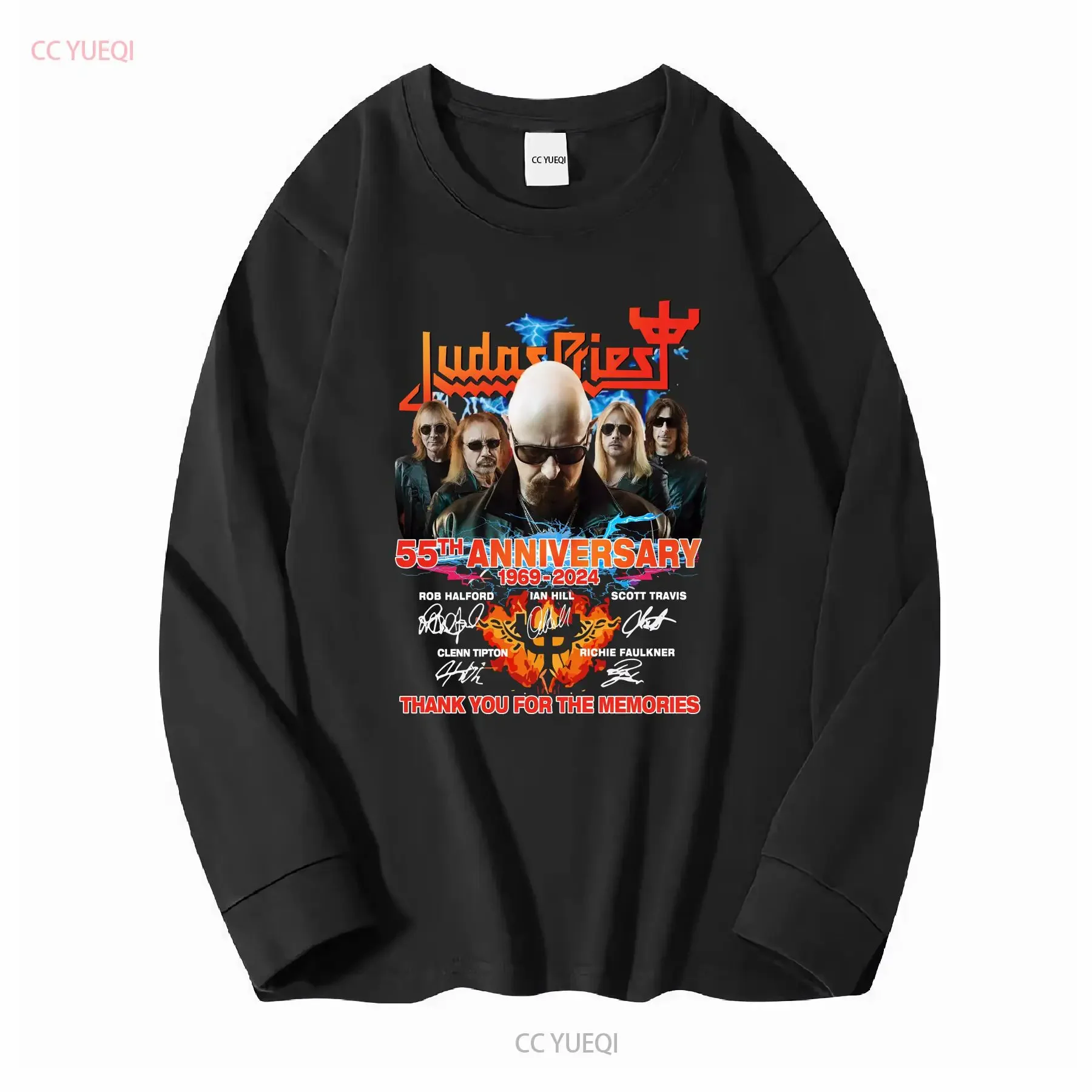 Judas Priest 55Th Anniversary T Shirt 1969 2024 Thank You For The Memories long or short sleeves vintage Washed graphic
