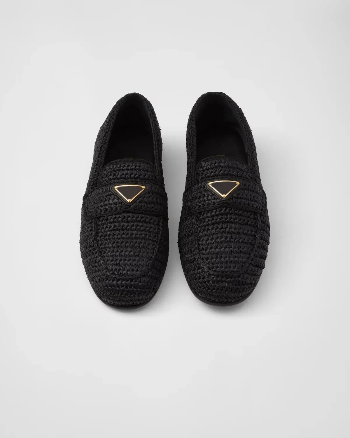 Women's Crochet Loafers Woven Fabric Loafers Black