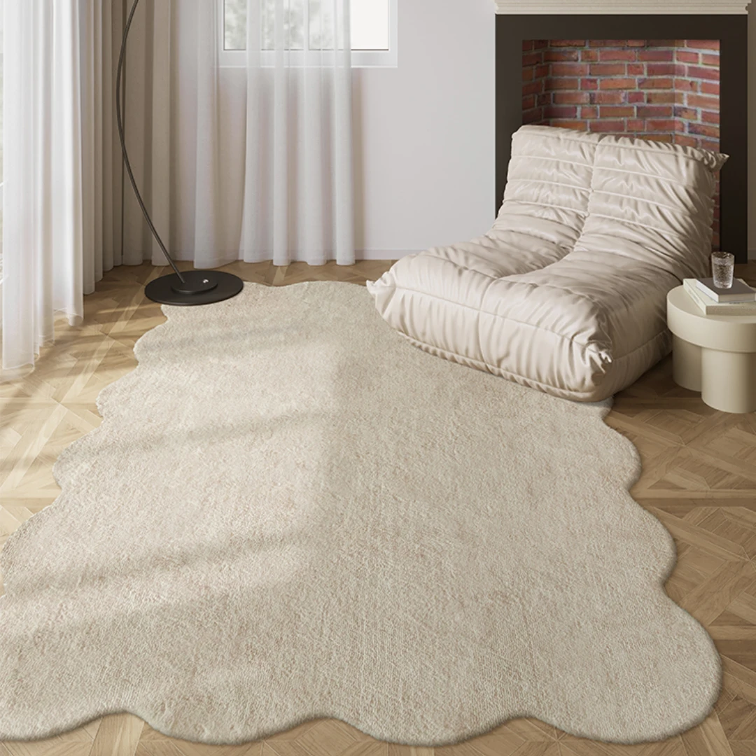 

Beige Cream Living Room Tufted Carpet Fluffy Soft Thickened Bedroom Rug Biscuit Alfombra Non-slip Tapis Tapete 러그 ковер Mat Home