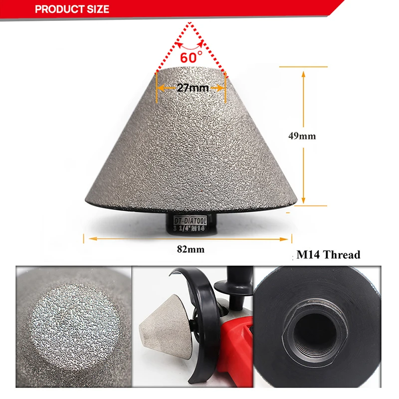 DT-DIATOOL เพชร Chamfer นิ้วมือ Milling Bits แบบหกเหลี่ยม Shank หลุมรูปร่าง Core Bits ในกระเบื้องหินแกรนิตเซรามิคก่ออิฐ