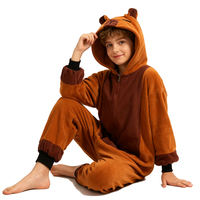 Kigurumi Boys Girls Cartoon Sleepwear Kids Children Cute Capybara Onesies Animal Flannel Pajamas For Christmas Halloween Party