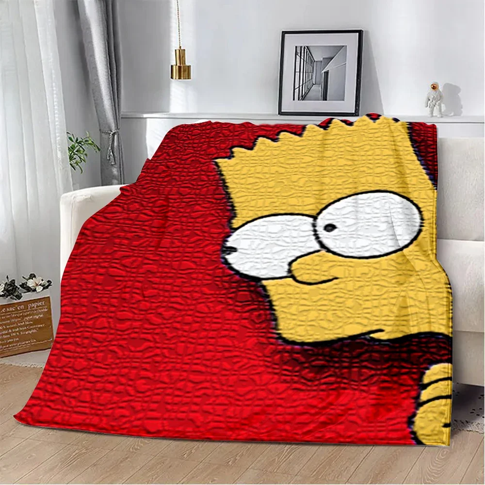 Funny Cartoon Simpsons Cool Printed Blanket Picnic Blankets Warm Blanket Soft and Comfortable Blanket Home Travel Birthday Gift