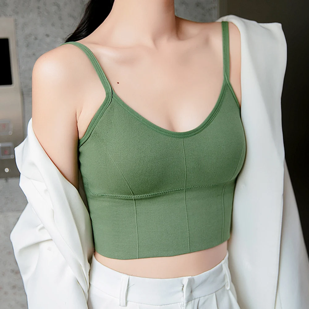 Top sexy da donna Reggiseno push up a tubo Streetwear femminile Camis senza maniche Lingerie sportiva senza cuciture Tee Crop Top a fascia Canotte