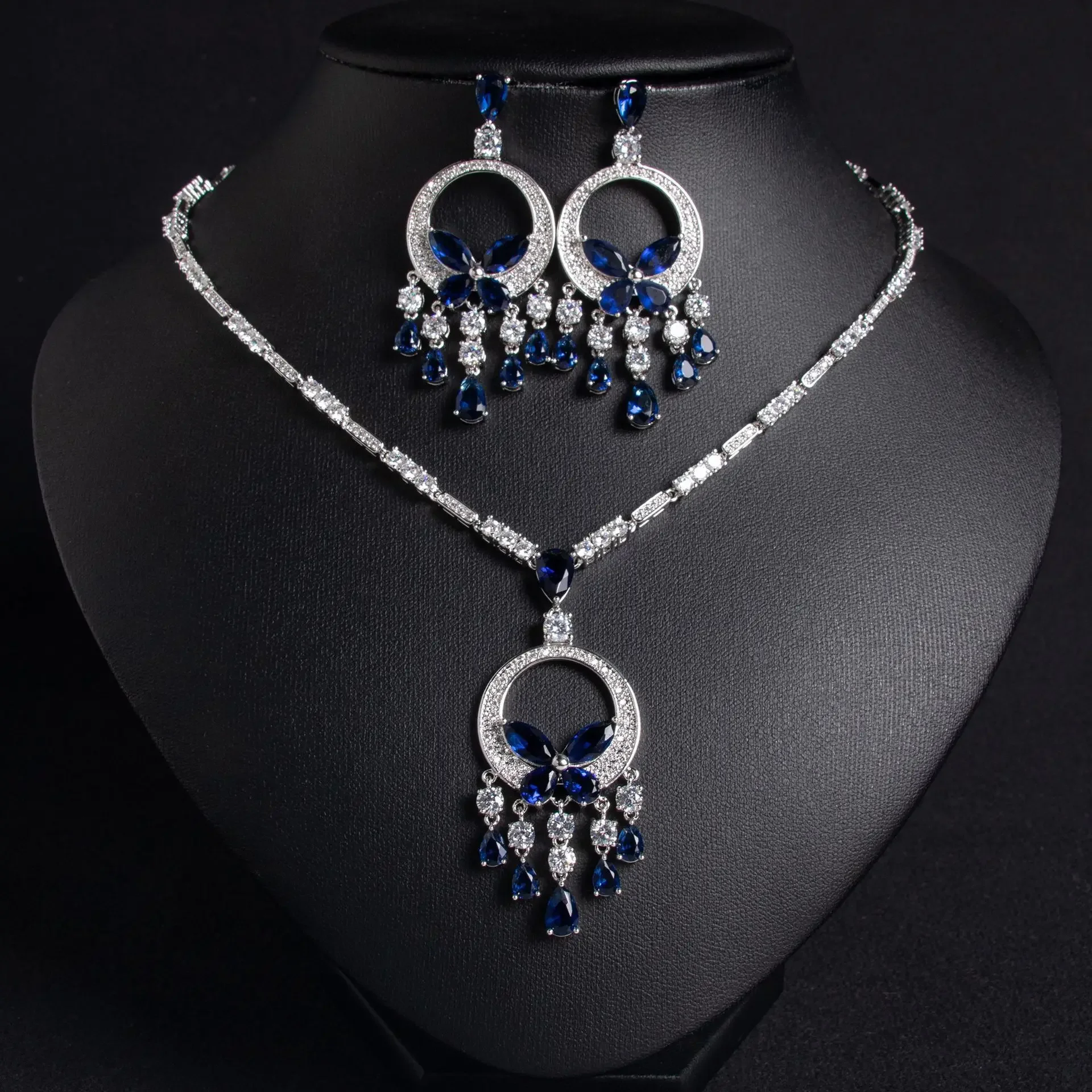 

Japanese and Korean Bride Necklace Set Butterfly Necklace Set Copper Plated Color Preserving Neckchain Jewelry